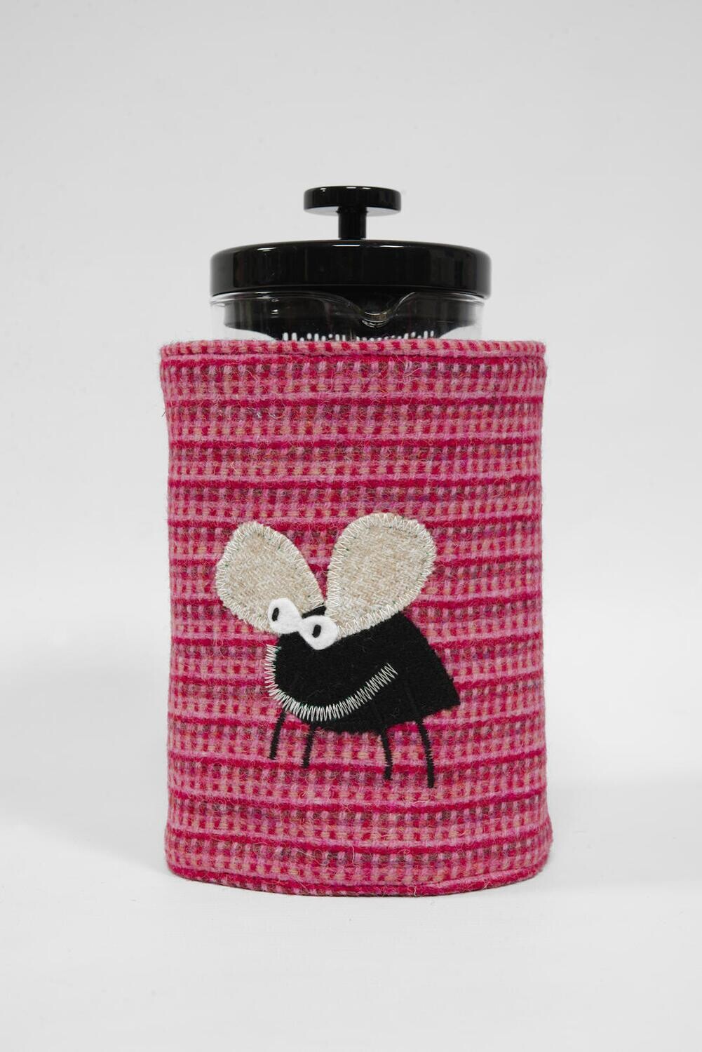 Harris Tweed Cafetiere Cosy | Raspberry Check (Midge)