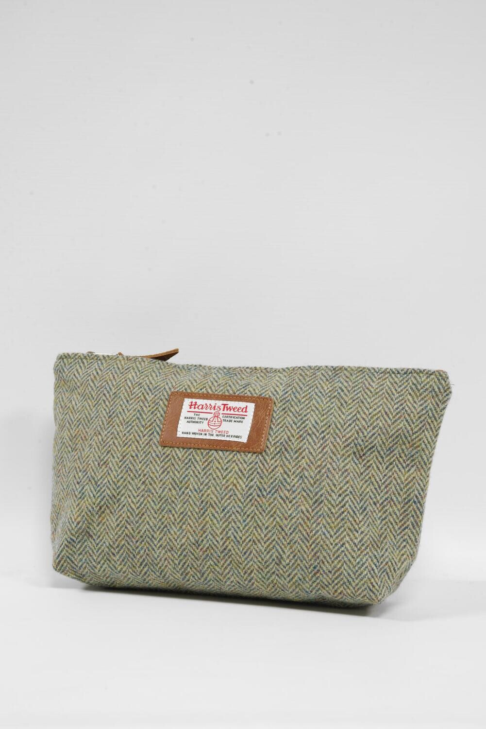 Harris Tweed Toiletries Bag HB102 (Tan Leather) Harris Tweed