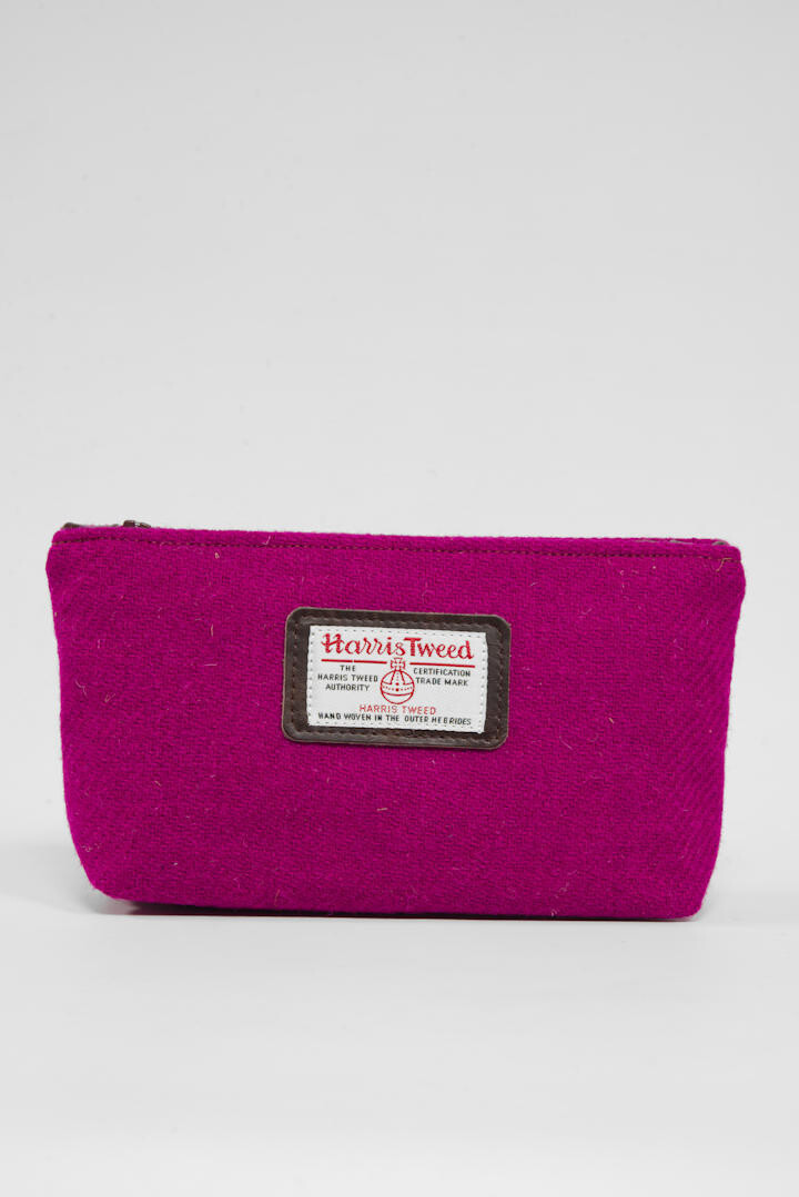 Harris Tweed Cosmetic Bag 152 (Brown Leather) Harris Tweed Cosmetic Bag 152 (Brown Leather