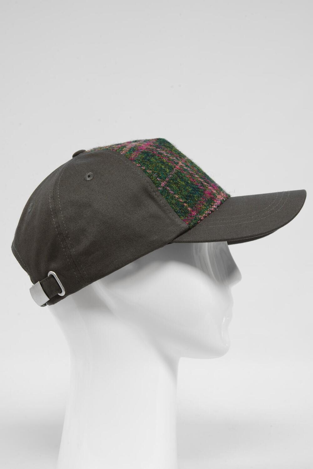 Harris Tweed Baseball Cap | Green/Plum Check (GA)