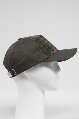 Harris Tweed Baseball Cap | Green/Plum Check (GA)