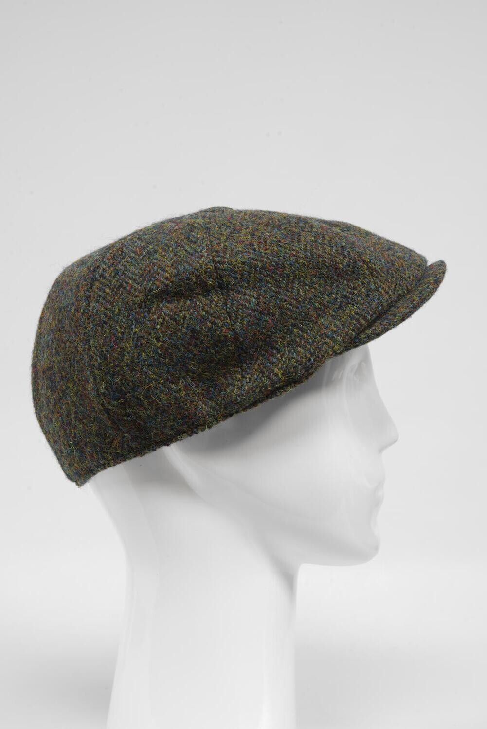 Harris Tweed 8 Piece Flat Cap | Forrest Green Herringbone (HH)