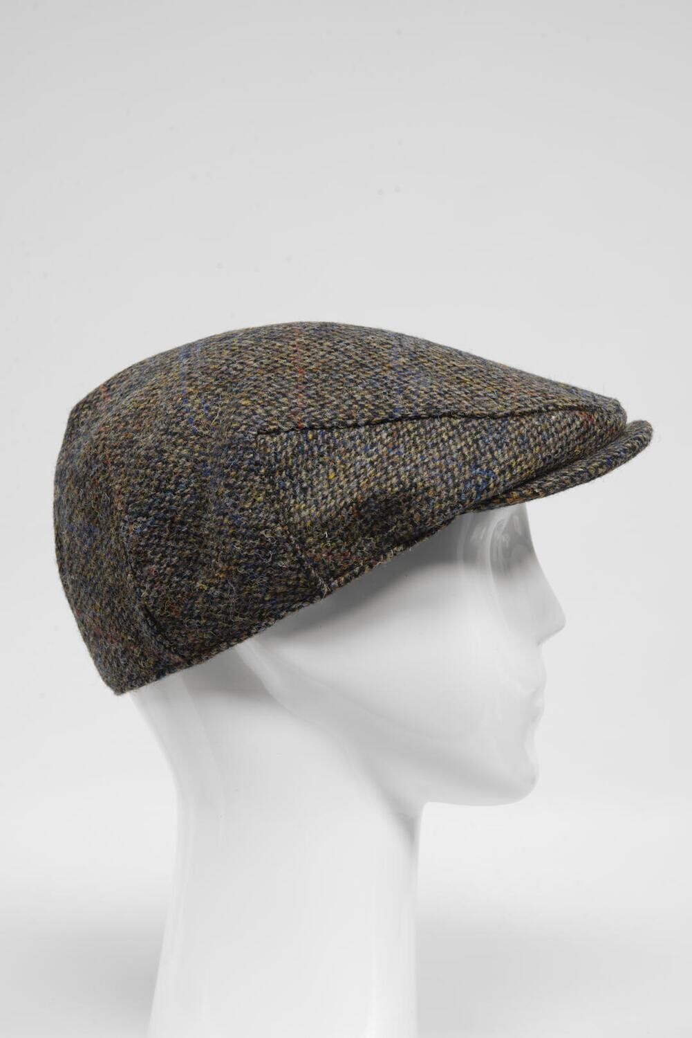 Harris Tweed Flat Cap | Grey BC w/Overcheck (HH)