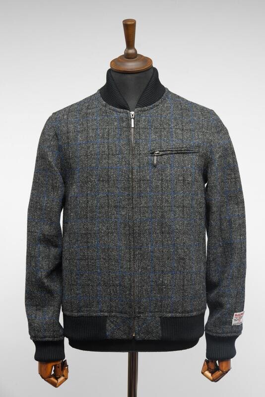 harris tweed bomber