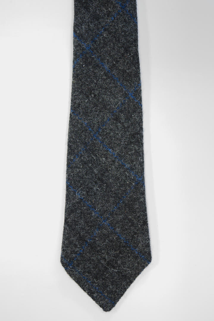 Harris Tweed Tie | Grey Windowpane