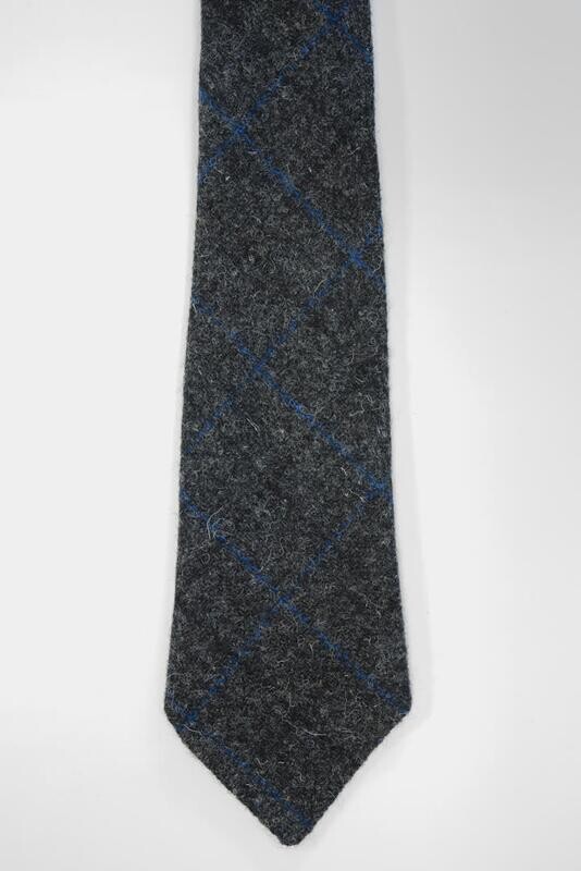Harris Tweed Tie | Grey Windowpane
