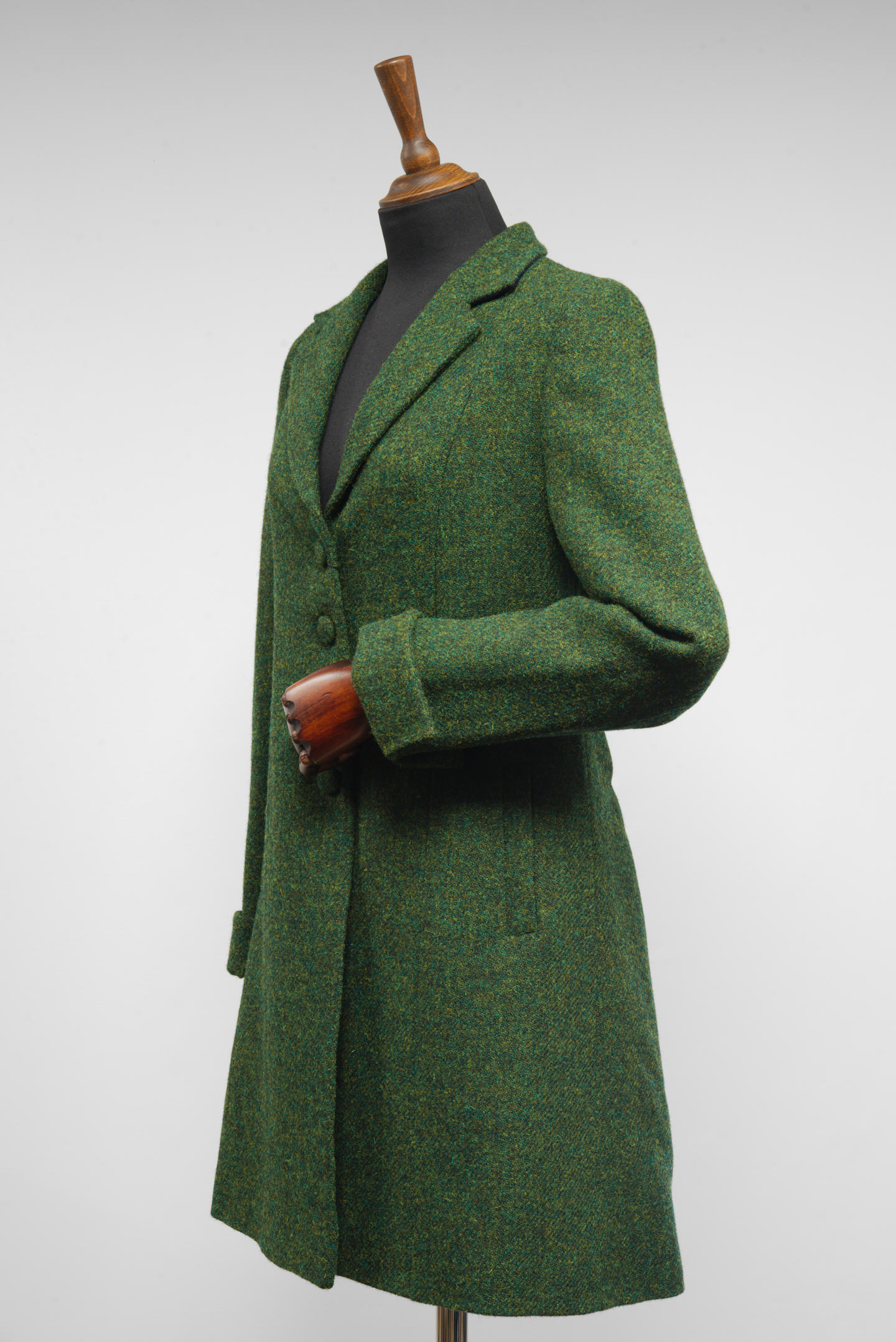 green tweed ladies coat