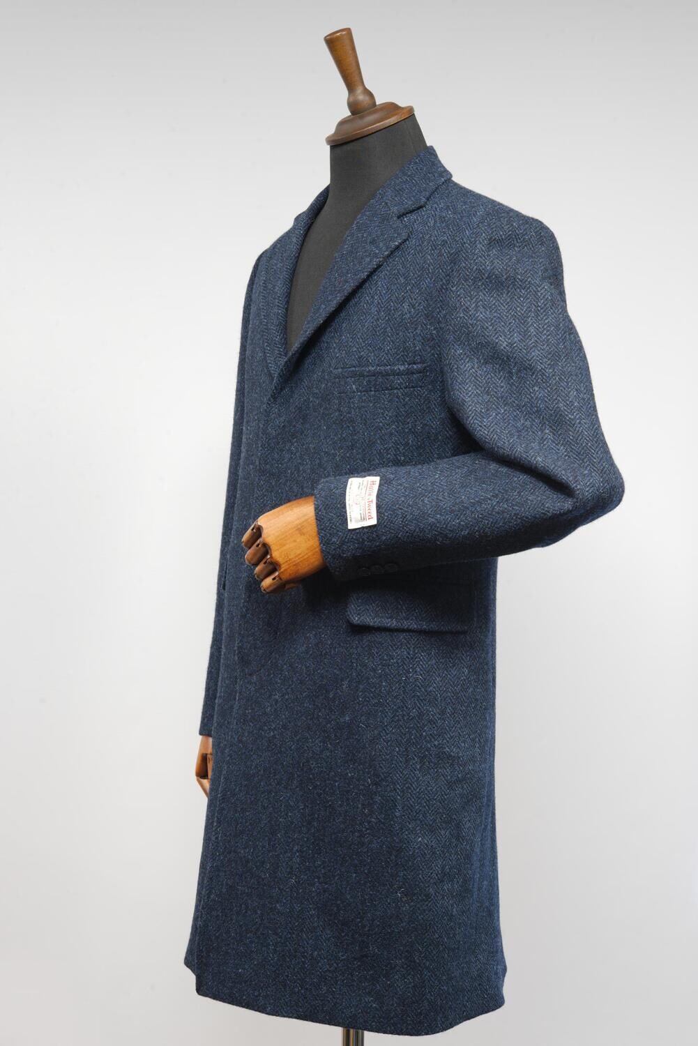 Harris Tweed Chelsea Coat Navy Herringbone