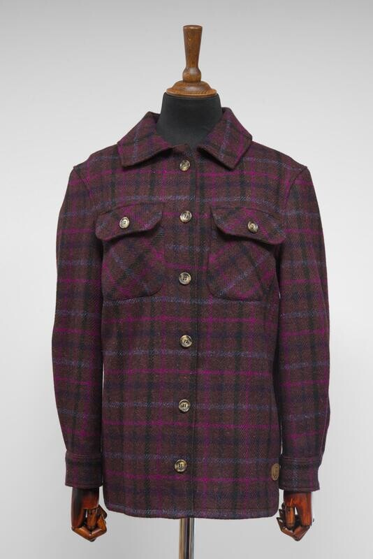 Harris Tweed Jackie Overshirt | Brown/Magenta Multi