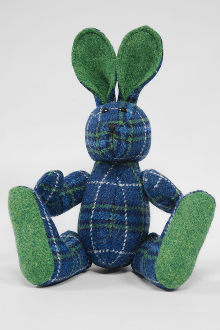 Harris Tweed 16&quot; Fully Jointed Rabbit | A0169 (Green)