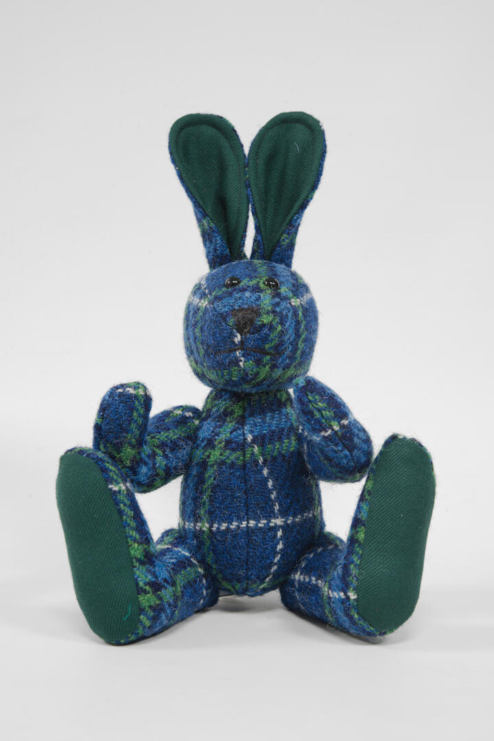 Harris Tweed 12&quot; Fully Jointed Rabbit | A0169 (Green)