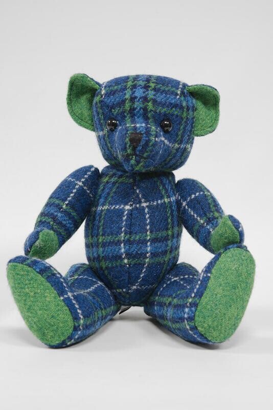 Harris Tweed 14&quot; Fully Jointed Bear | A0169 (Green)