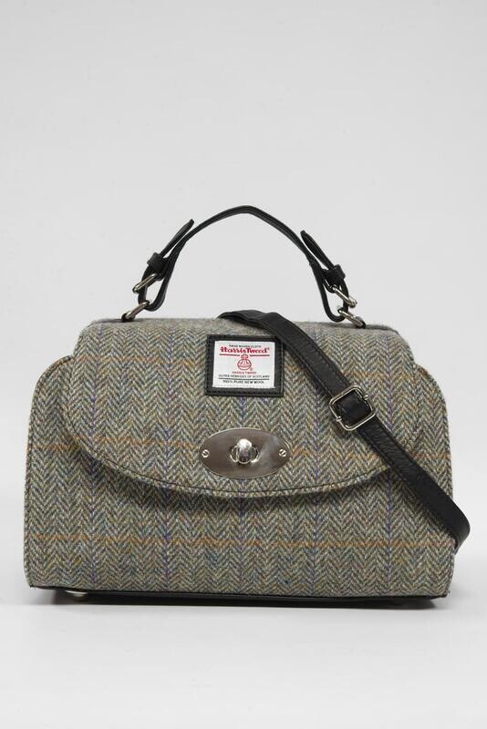 Harris Tweed Breagha Bag | HB107 (Black Leather)