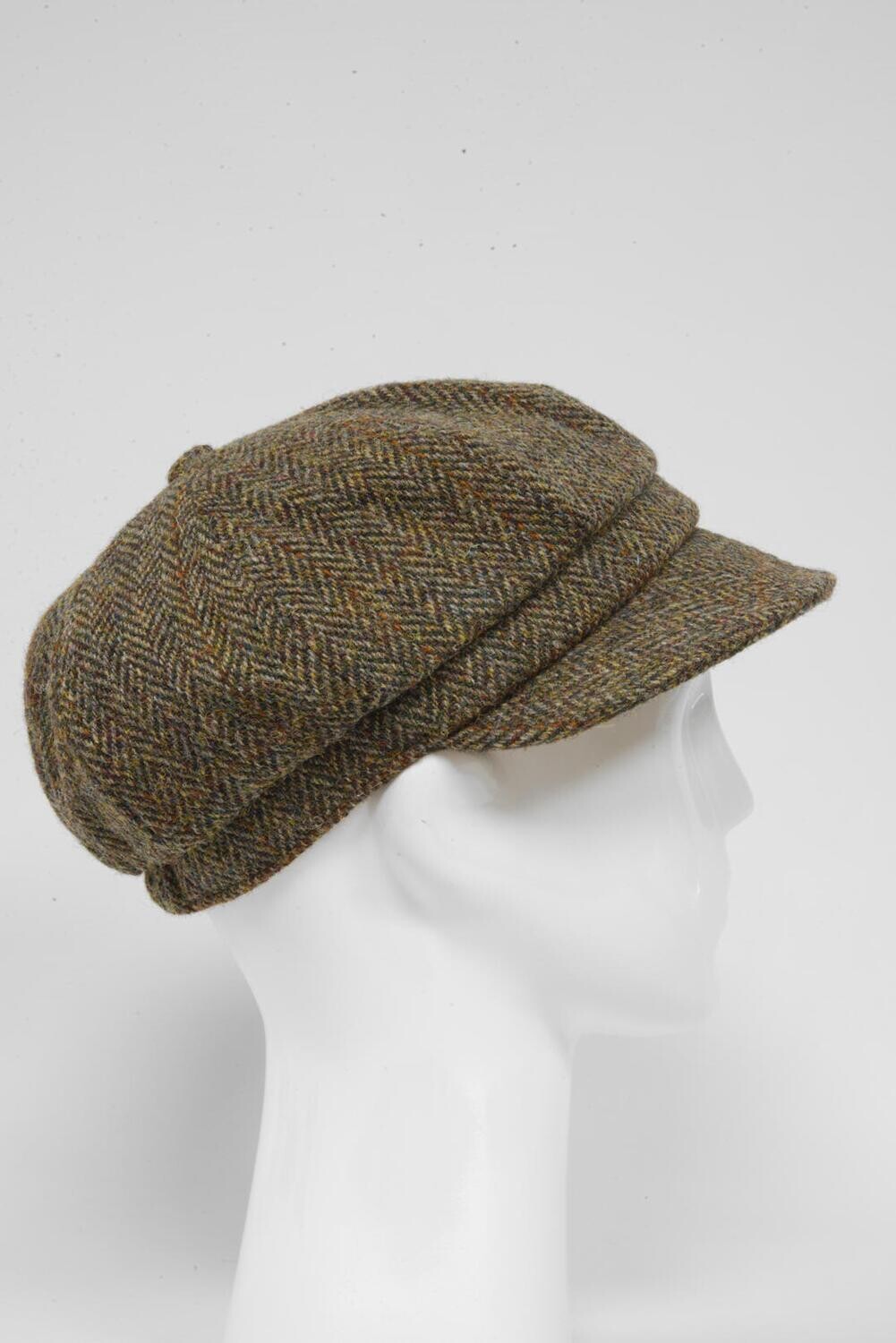 Harris Tweed Baker Boy Hat | Green Brown HB HH