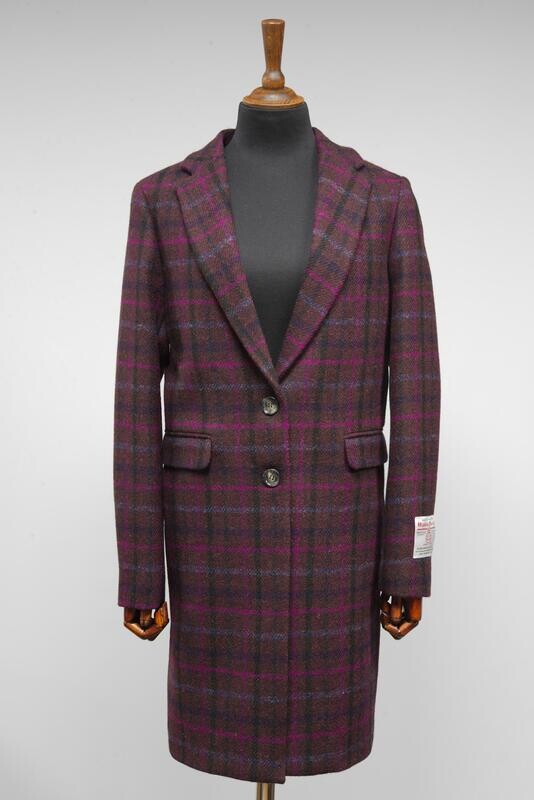 Harris Tweed Christine Coat | Plum/Magenta Multi