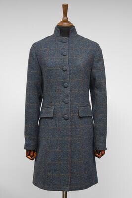 Harris Tweed Lucy Coat Navy Herringbone