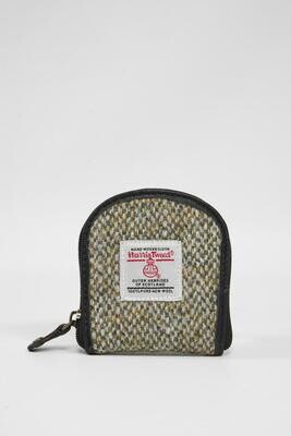 Harris Tweed Lewis Tray Coin Purse | BC2 (Black Leather)