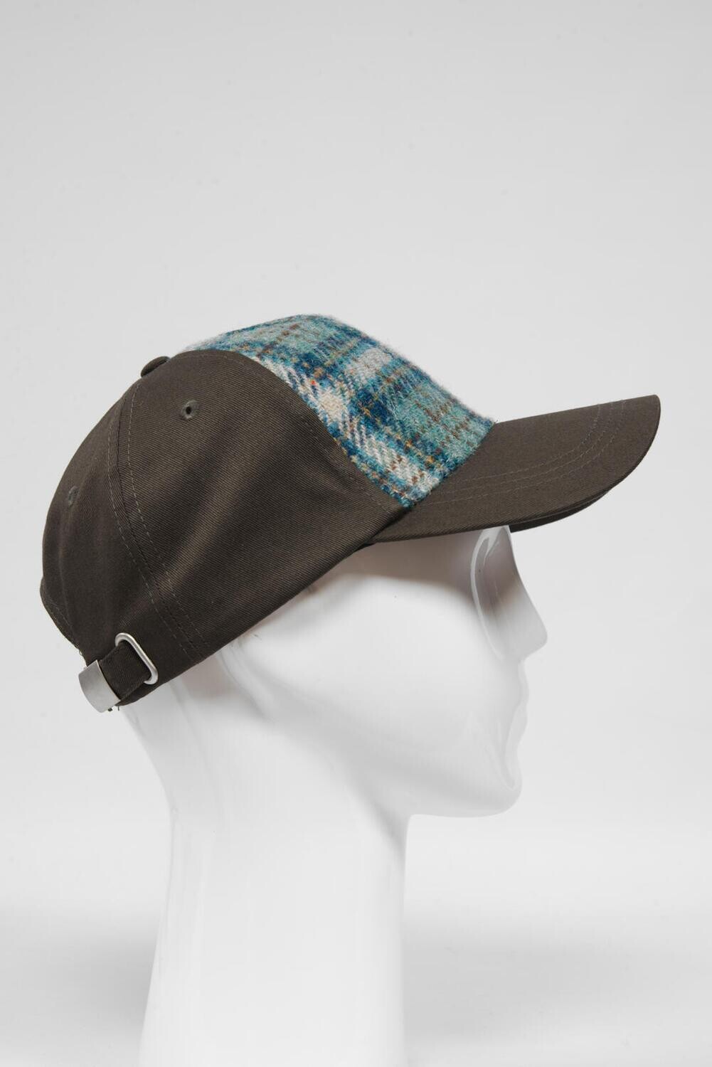 Harris Tweed Baseball Cap | Duck Egg/Cream Check (GA)