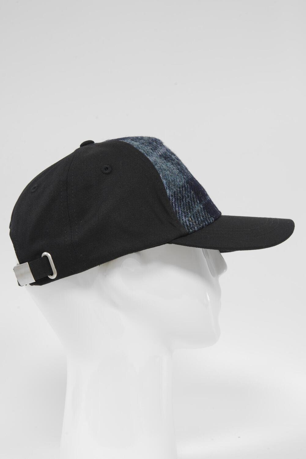 Harris Tweed Baseball Cap | Navy/Blue Check (GA)