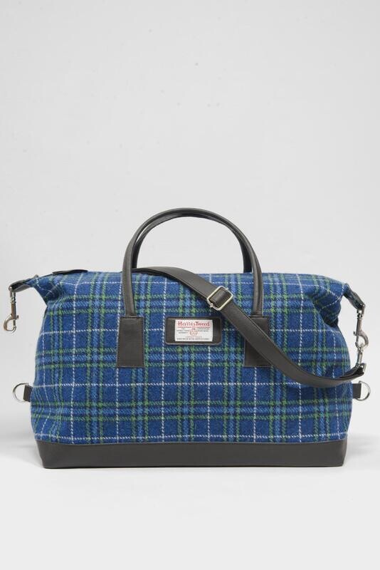 Harris Tweed Luggage Bag | A0169 (Black Leather)