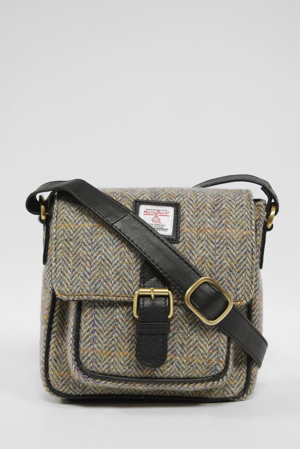 Harris Tweed Buckle Bag | HB107 (Black Leather) – Harris Tweed Buckle ...