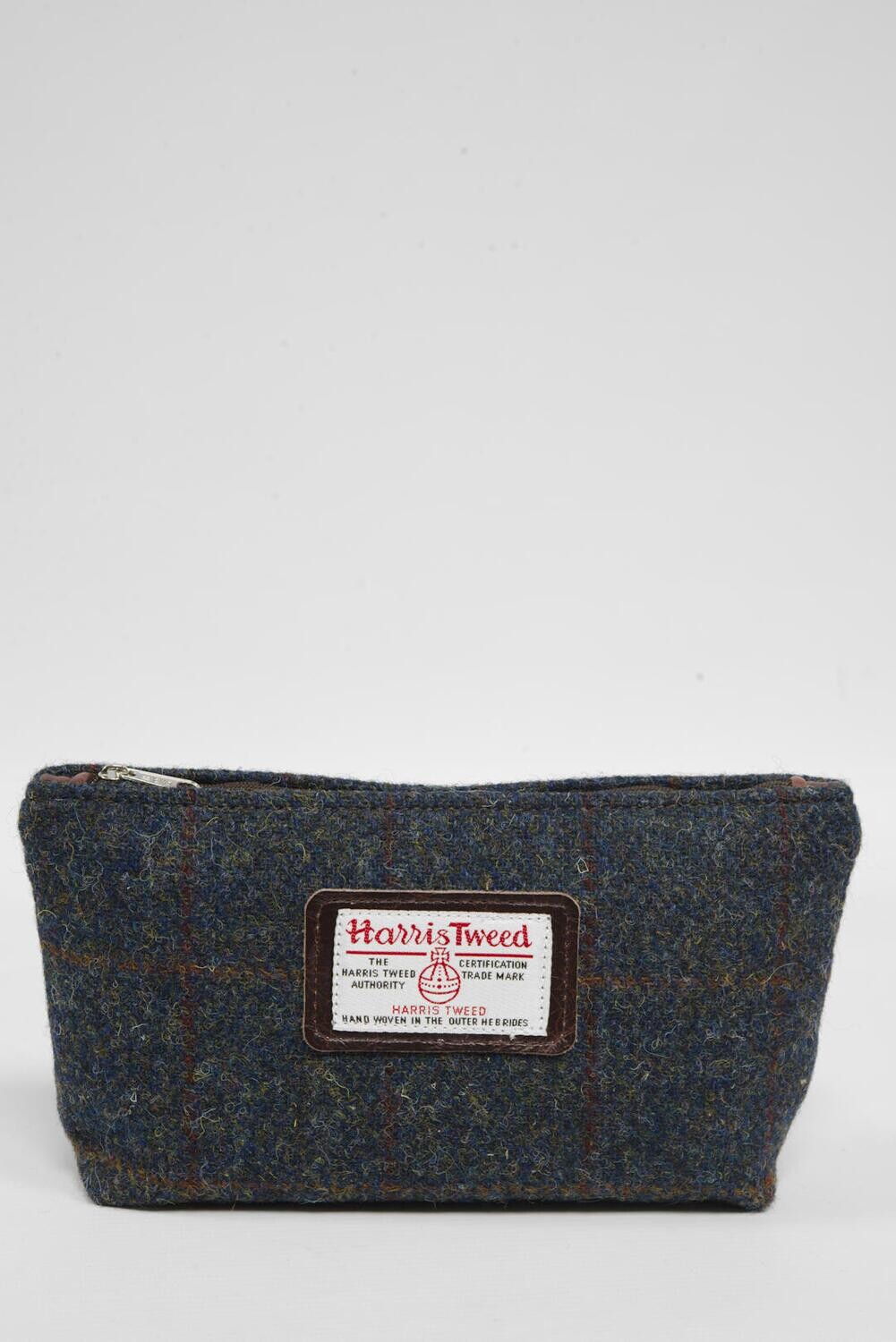 Harris Tweed Cosmetic Bag A0239 Brown Leather Harris Tweed Cosmetic