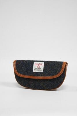 Harris Tweed Spectacle Case Style 2 | A0239 (C) (Tan Leather)