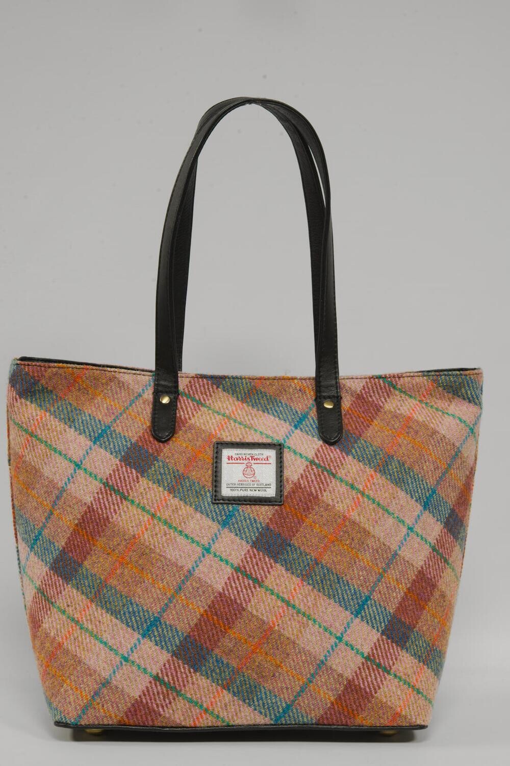 Harris Tweed Shopper Bag | A0220(c) (Black Leather)
