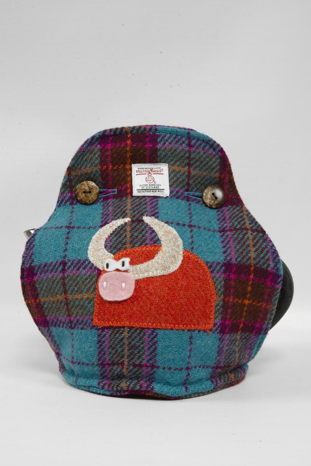 Harris Tweed Tea Cosy Sky Blue Purple Check Cow Harris Tweed Tea Cosy