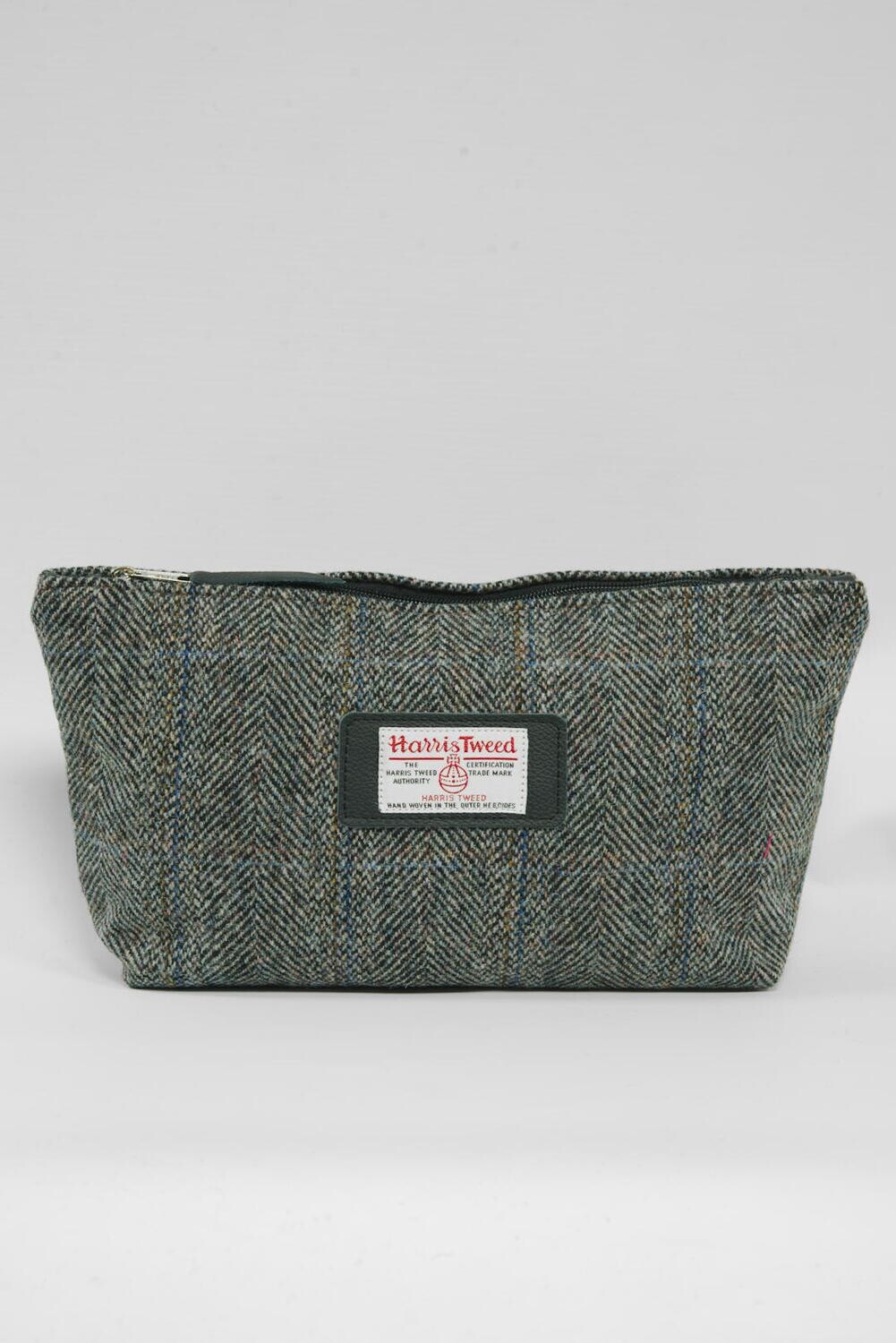 Harris Tweed Toiletries Bag Grey Mix HB wNavy OC Harris Tweed