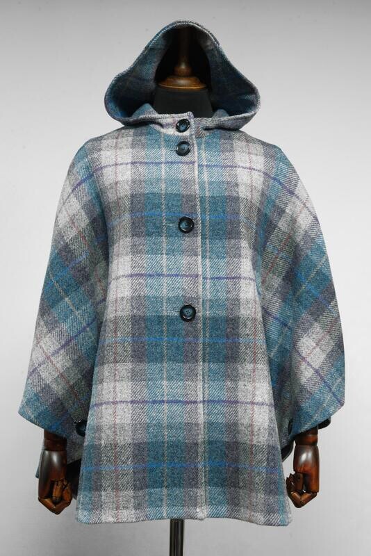Harris Tweed Ladies Hooded Cape | Lavender Check