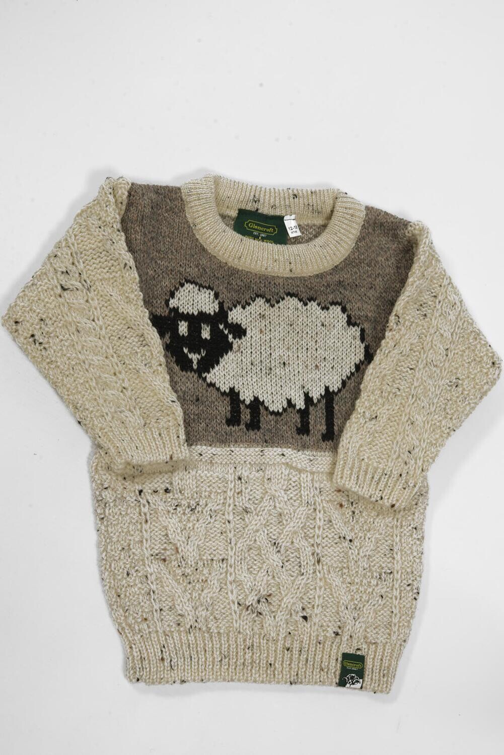 Childrens Crew Neck Jumper | Sheep, Size/Age: Age 12-18 Months (10&quot; Chest)