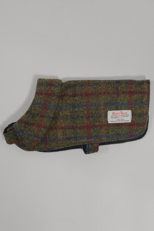 Harris Tweed Cosy Dog Coat | Green/Burgundy Multi Prices From