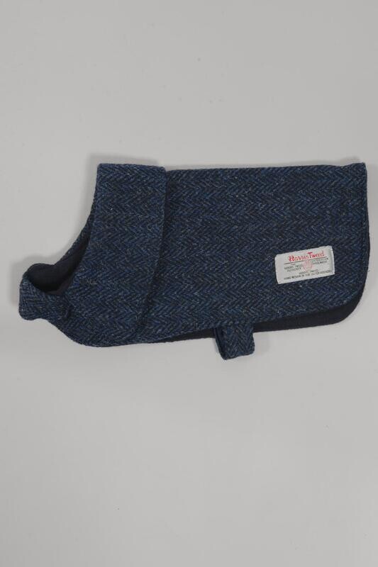 Harris Tweed Cosy Dog Coat | Navy Herringbone Prices From