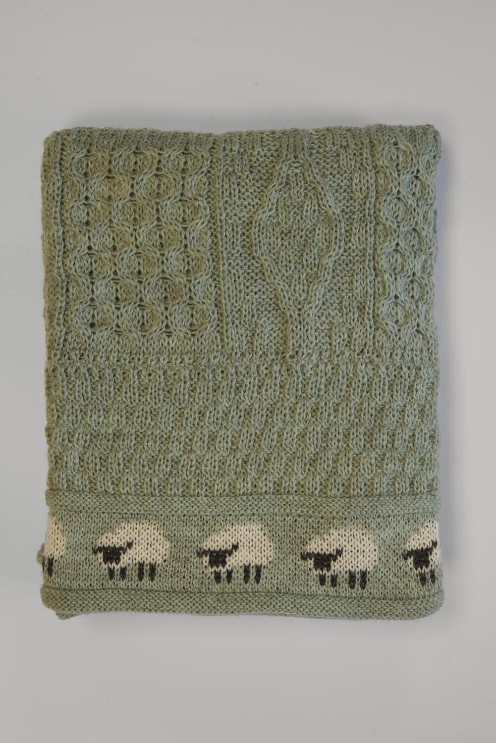 100% Pure Wool Knitted Throw | Sheep