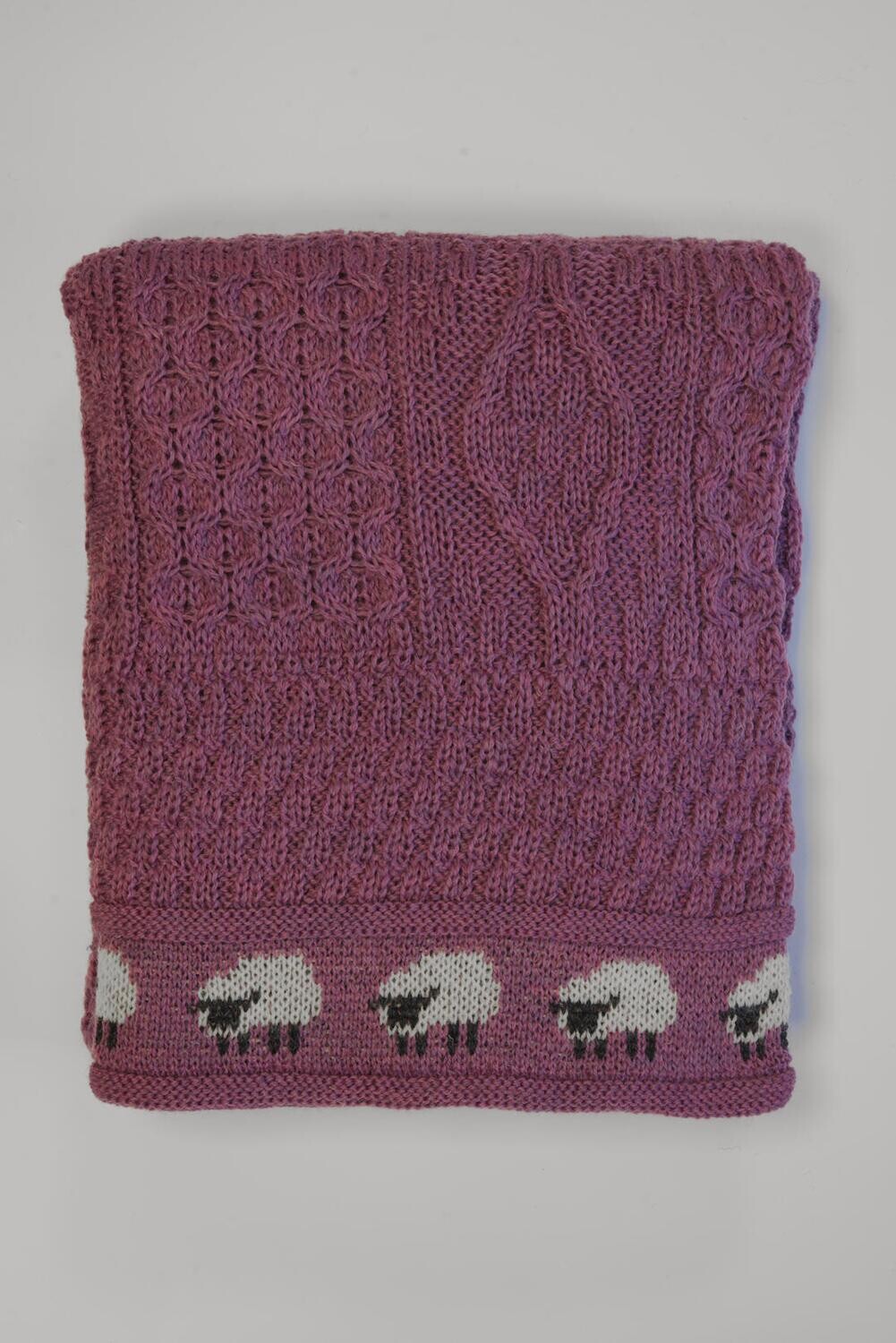 100% Pure Wool Knitted Throw | Sheep