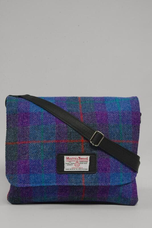 Harris Tweed Scalpay Bag | A089 (Black Leather)