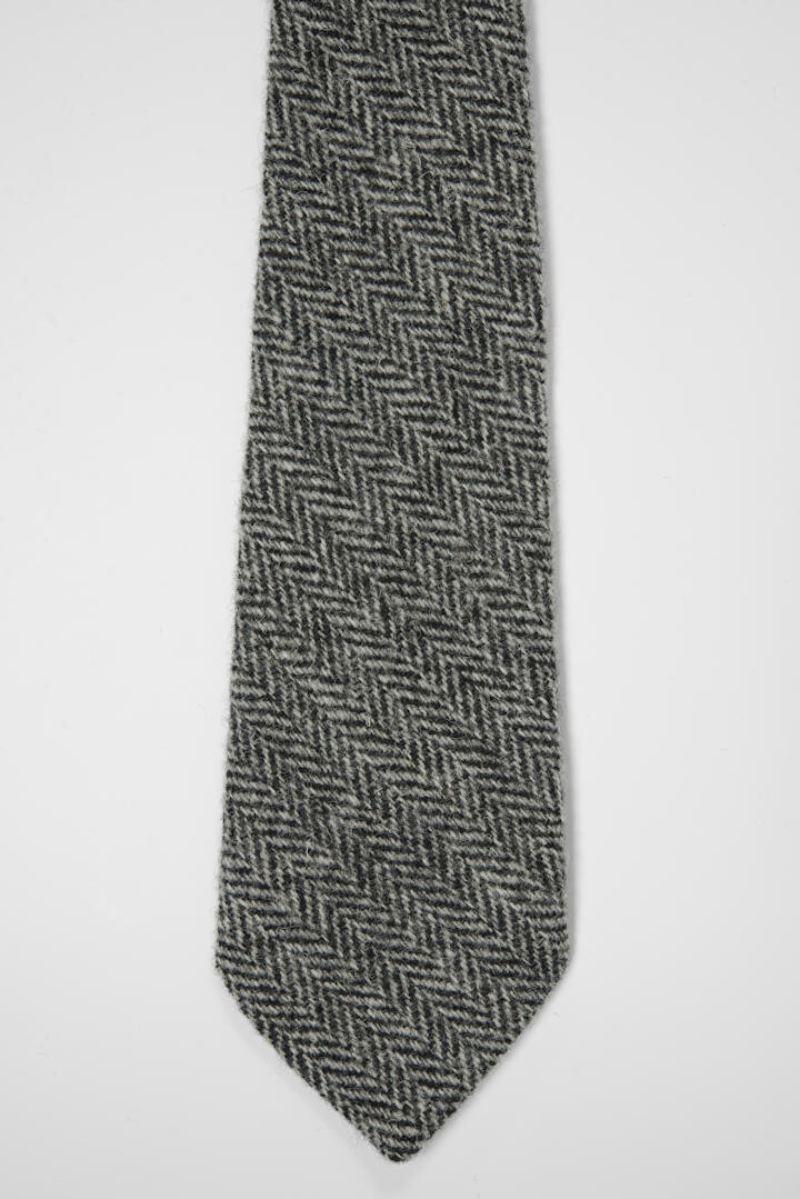 Harris Tweed Tie | Black/White Herringbone