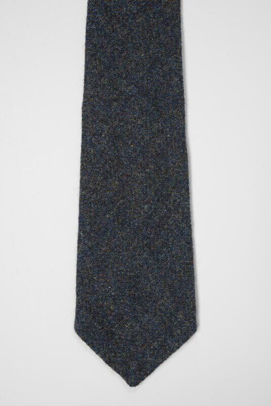 Harris Tweed Tie | Denim/Green Mix HB