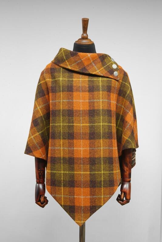 Harris Tweed Ladies Celtic Cape | Rust