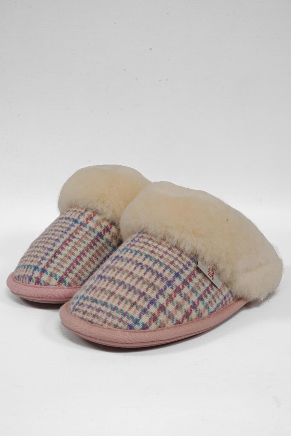 Harris Tweed Kate Slippers | Natural POW Check