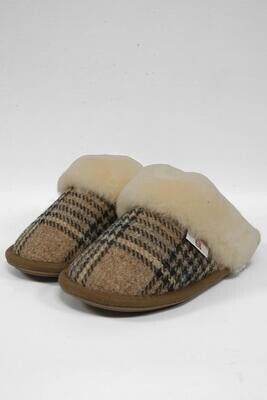 Harris Tweed Kate Slippers | Nutmeg Check