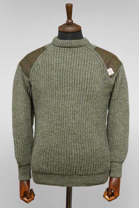 Gamekeeper Chunky Crew Neck Jumper | Sage Green