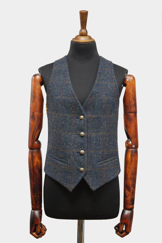 Harris Tweed Ladies Janet Waistcoat | Blue Multi