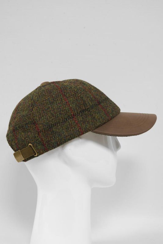 Harris Tweed Baseball Cap | Green Check (HH)