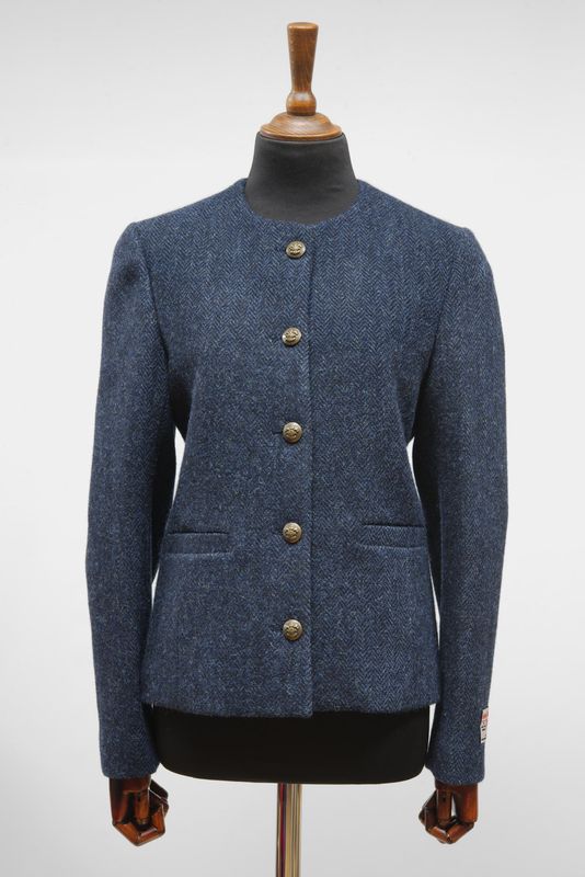 Harris Tweed Grace Jacket | Navy Herringbone