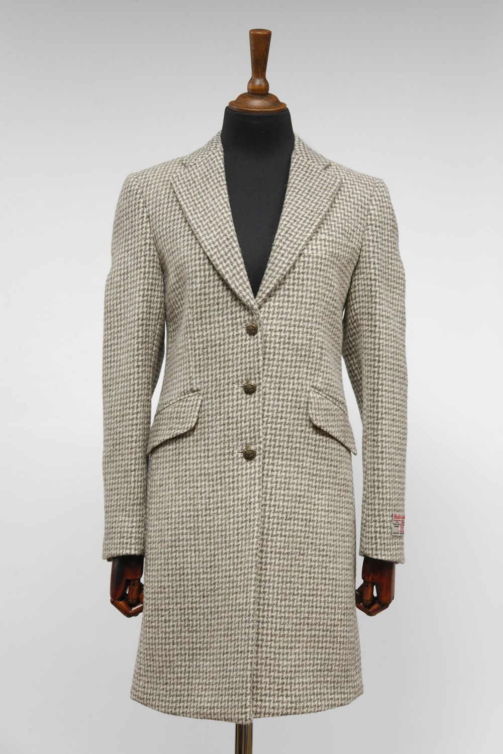 Harris Tweed Tori Coat Natural Houndstooth