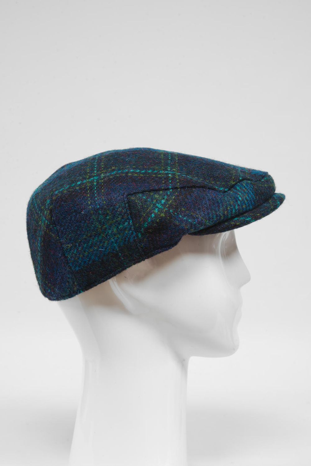 Harris Tweed Flat Cap | Blue w/Turquoise OC (GA)