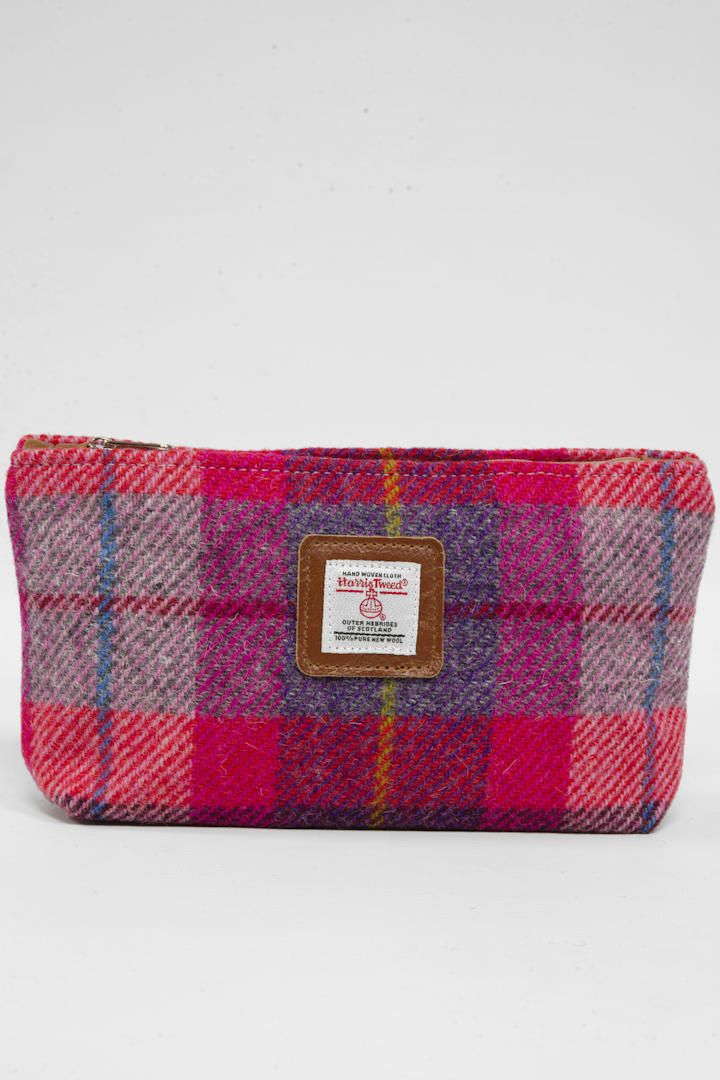 Harris Tweed Cosmetic Bag | A088 (Tan Leather) (NL)