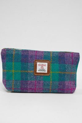 Harris Tweed Cosmetic Bag | A0222 (Tan Leather)